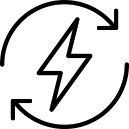 Bolt icon, symboliserer lavere energiforbrug efter ventilationsrensning.